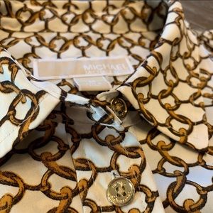 Michael Kors Gold Chain Print Blouse